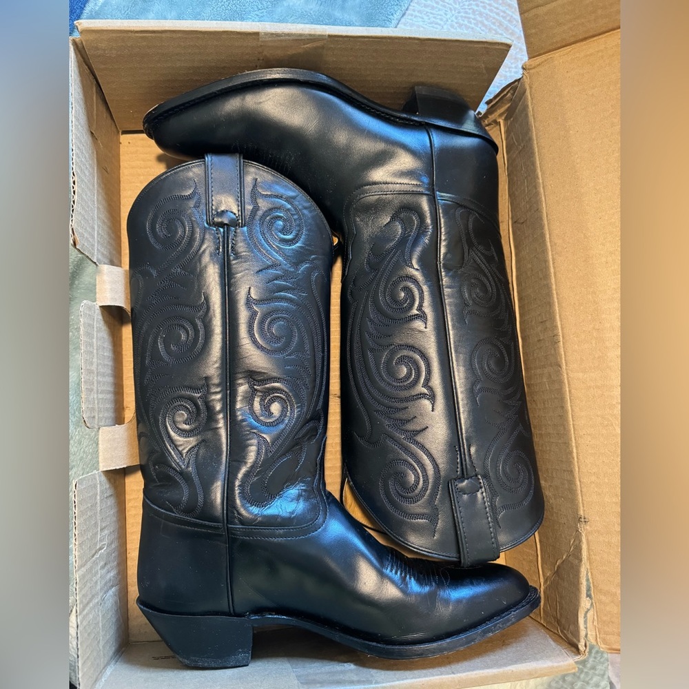 Tony Lama Black Womens Cowboy Boots